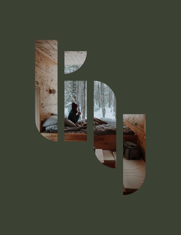 The symbol as a window onto a cosy tiny house bedroom
