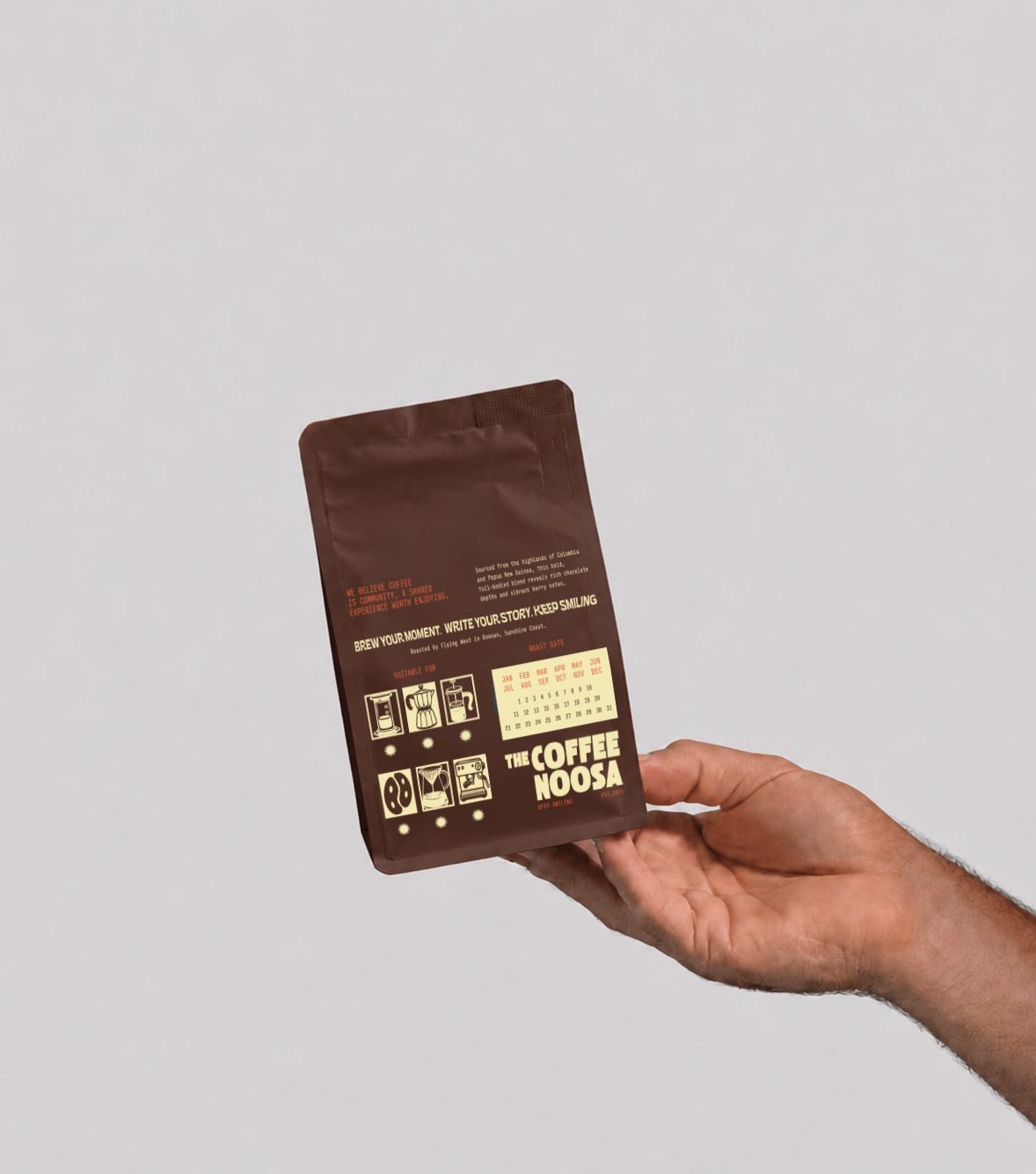 Back of the 250g coffee bag